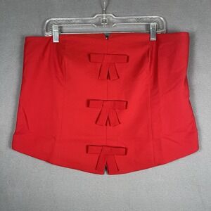 NWT Torrid Studio Bow Bustier Jester Red strapless 1X ‎ Love Valentine Heart